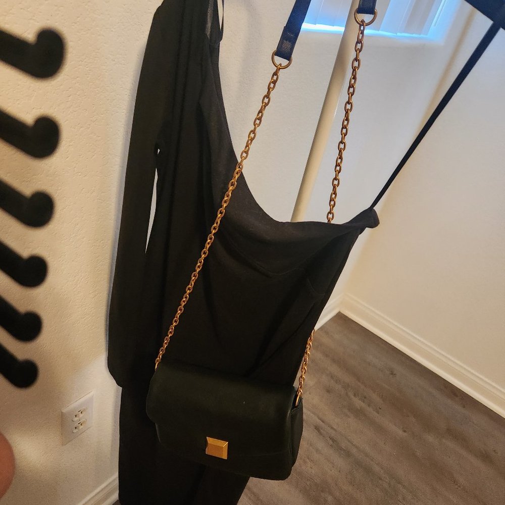 Black one shoulder long sleeve dress